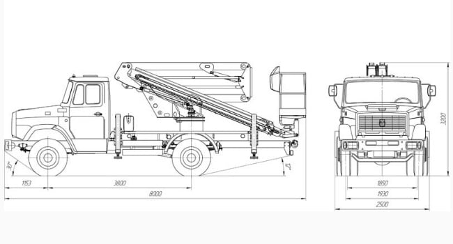 автовышка зил 130 схема