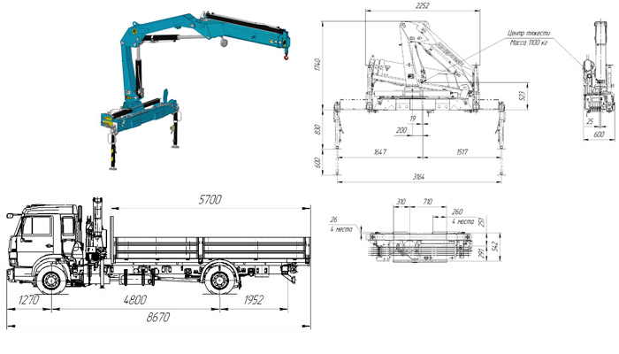 Камаз манипулятор размеры кузова