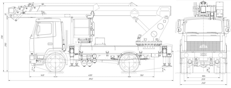 Автовышка на базе МАЗ схема