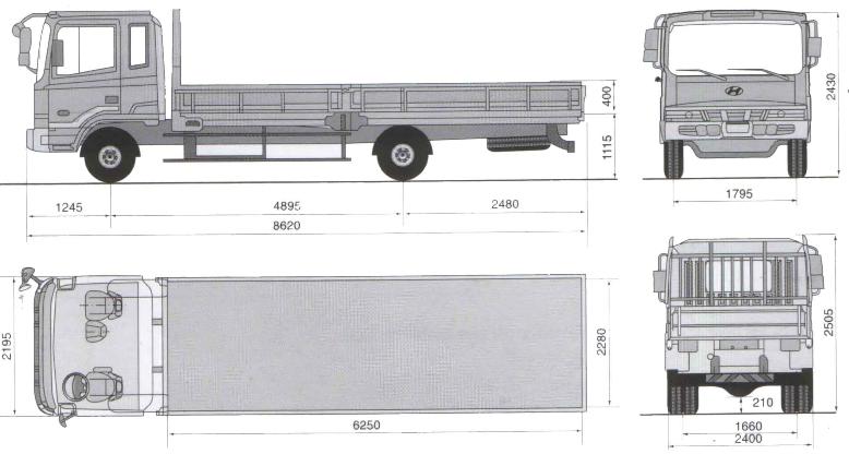 Манипулятор Хендай HD 120 габариты шасси