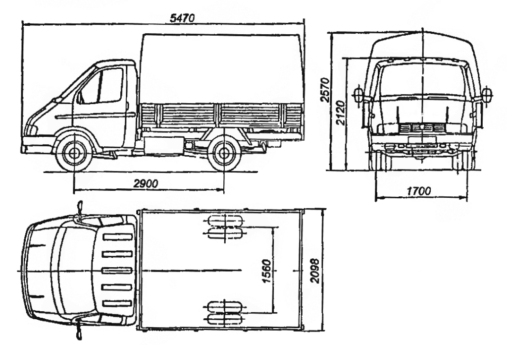 ГАЗ-3302 размеры