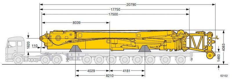 Liebherr LTM 11200-9.1. габаритные размеры