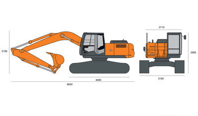 Hitachi ZX 200 Габаритные размеры